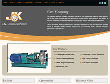 Tablet Screenshot of jkchemicalpumps.com